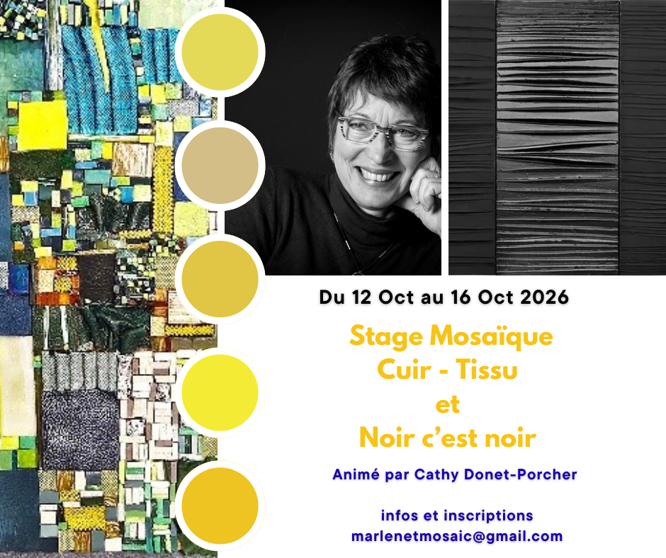 Stage Cuir Tissu & Mosaïque12/10/2026 au 16/10/2026