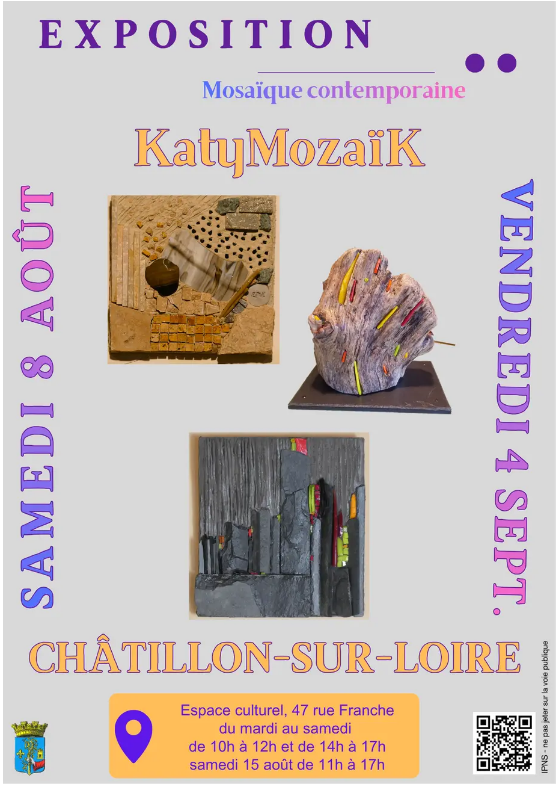 La mosaïque contemporaine de KatyMozaïK s’invite à Châtillon-sur-Loire08/08/2026 au 04/09/2026