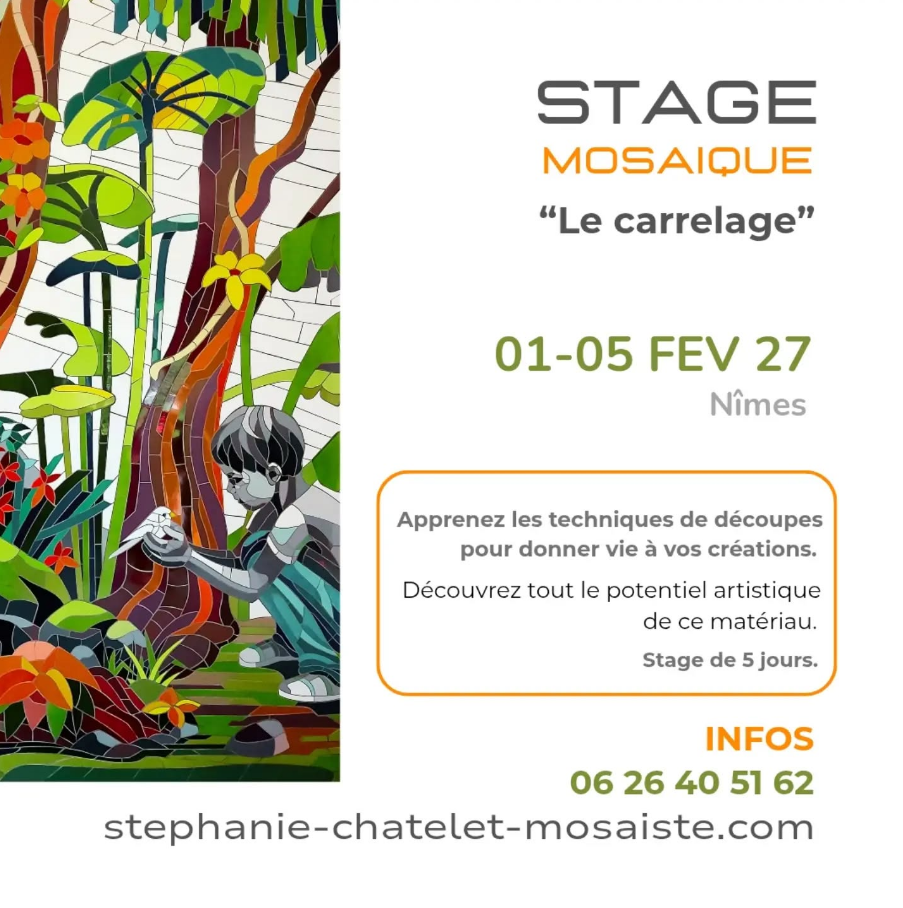 Stage Carrelage – Stéphanie Chatelet01/02/2027 au 05/02/2027