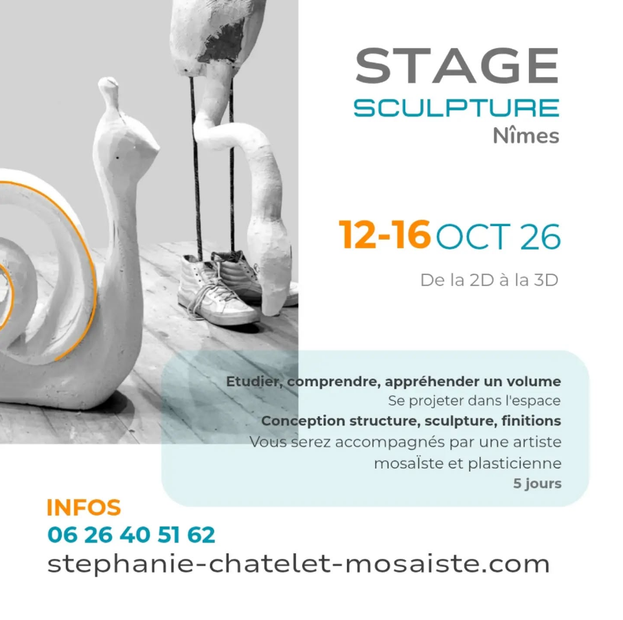 Stage Sculpture – Stéphanie Chatelet12/10/2026 au 16/10/2026