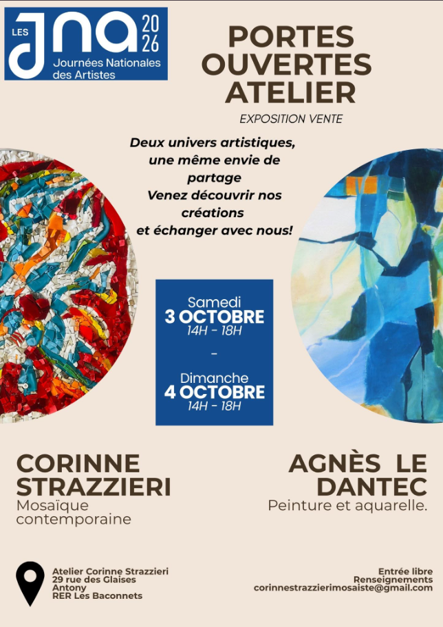Portes ouvertes atelier – Corinne Strazieri03/10/2026 au 04/10/2026